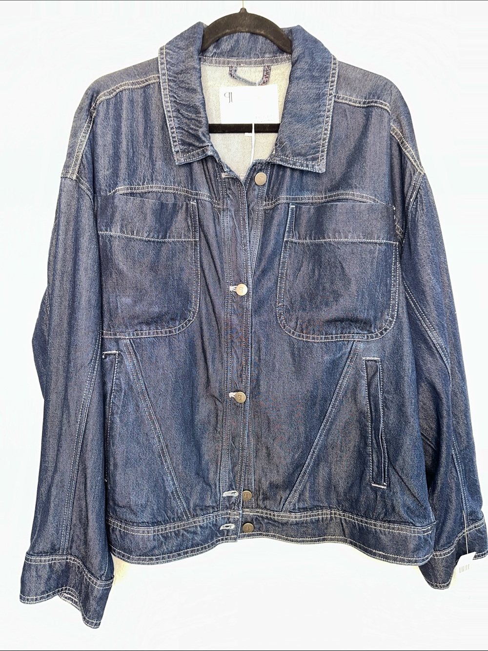 Pilcro Indigo Blue Denim Jacket with Contrast Stitching